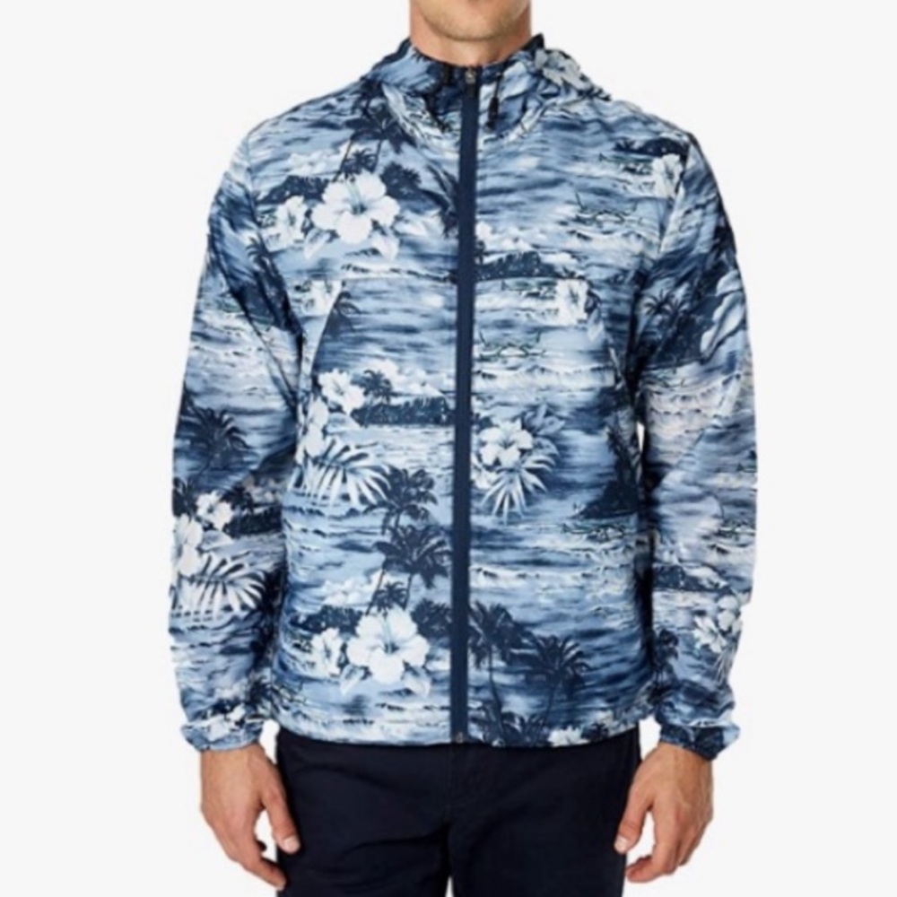 Sunrise Kingdom BLUE Tropical Men’s Lightweight Windbreaker